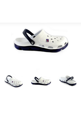 Сабо мужские, украинские кроксы, белые с темно-синим, 40р. Jose Amorales (369408020)
