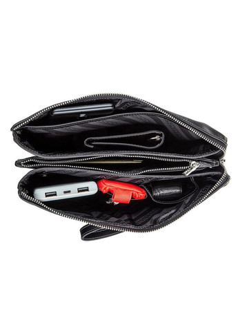 Барсетка мужская 11146 из гладкой кожи Черная Grande Pelle (331907154)