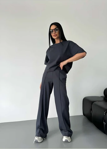 Женский костюм двойка брюки + футболка лакоста 90% хлопок, костюм... No Brand (330027438)