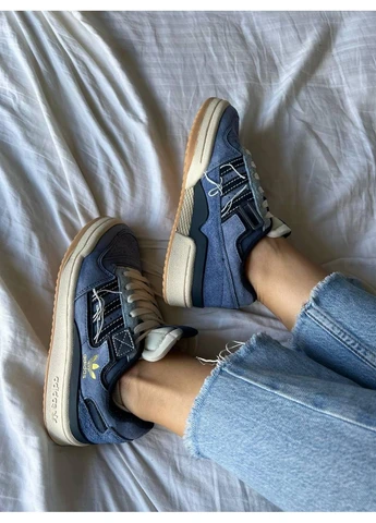 Синій кросівки чоловічі adidas forum 84 low blue denim gum адідас форум 84 сині демісезон No Brand
