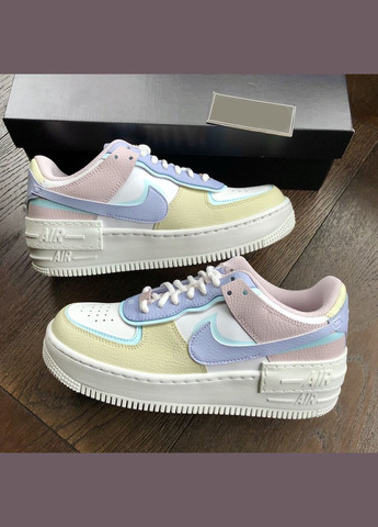 Білі кросівки air force 1 shadow pastel glacier white blue ghost Nike