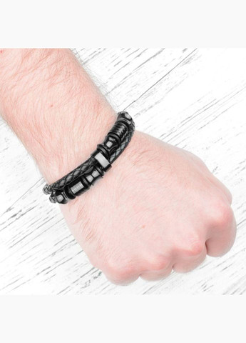 Чорний чоловічий браслет зі шкіри LR-2006-21 (Довжина: 21см) WellDone (334000161)