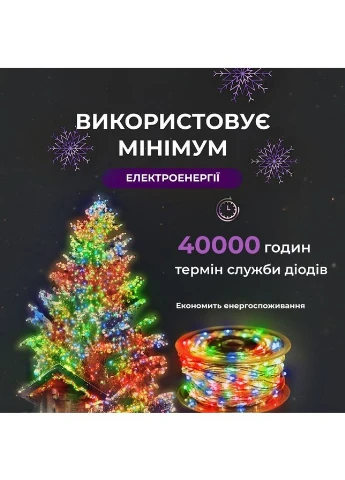 Гірлянда Роса нитка 2000 LED довжина 200 м з пультом від мережі, мультиколор GarlandoPro 2000L200MWML No Brand (363868061)