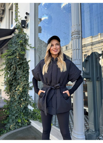 Жилет жіночий з капюшоном та поясом (Заміри в описі) DK/DL Мода без кордонів (366725510)