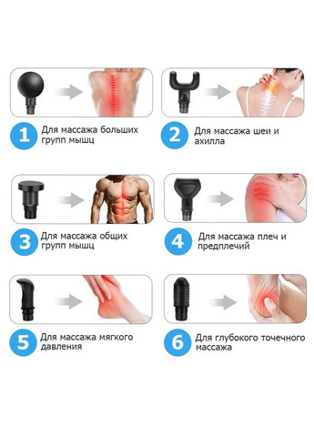 Професійний акумуляторний бездротовий ручний масажний пістолет для тіла та м'язів шиї спини та ніг tox MG (358935404)