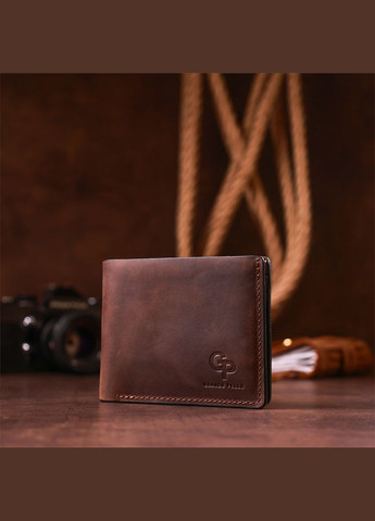 Кожаное портмоне мужское на магните 11208 Коричневое Grande Pelle (306882085)