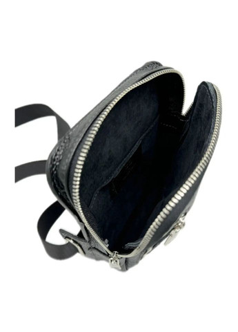 Мужская кожаная сумка-слинг в чёрном цвете 739710 Grande Pelle (303277968)