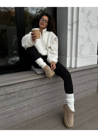 Молочний жіночий світшот teddy міні однотонний без декору (362081384)