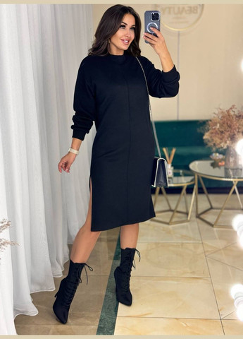 Чорна ділова, повсякденний, кежуал, джинсова сукня жіноча No Brand однотонна