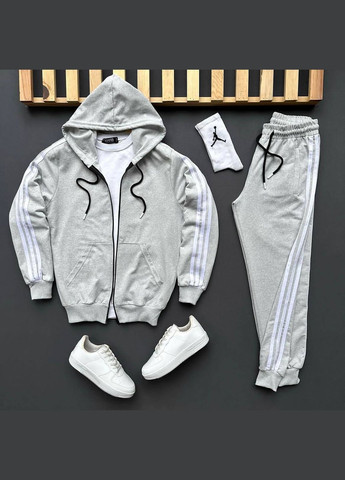 Серый костюм мужской спортивный петля двунитка,не кошлатится,штаны и кофта No Brand