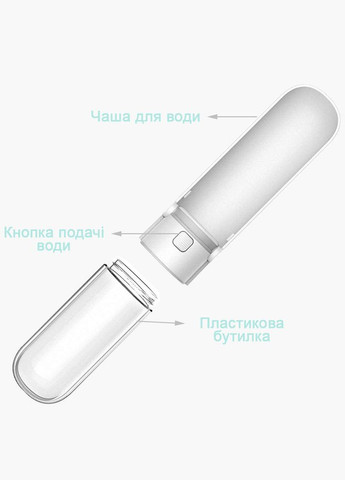 Портативна поїлка 420 мл, похідна пляшка для собак зі шнурком Білий Redminut (299915523)