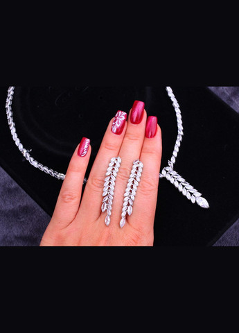 Комплект Кольє і сережки Дебора сріблястий Xuping Jewelry (317752153)