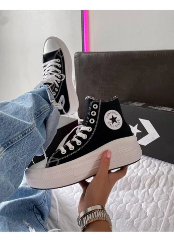 Комбіновані літні кеди converse chuk taylor all star move high top конверс No Brand