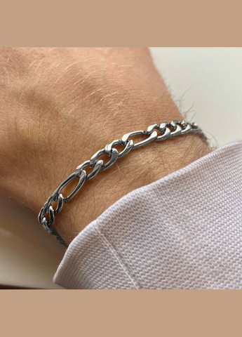 Чоловічий срібний металевий браслет, ланцюжок на руку зі сталі No Brand (328251212)