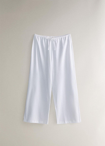 Белые домашние демисезонные брюки Zara