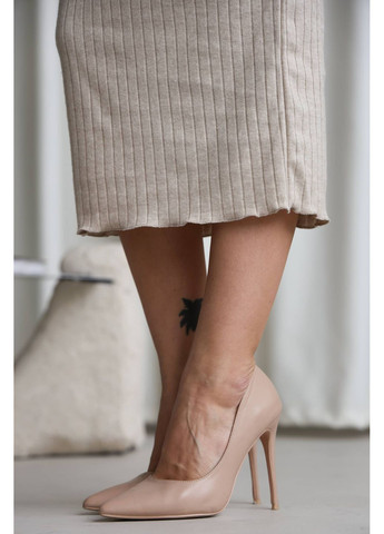 Бежевое праздничный, повседневный, деловое, кэжуал женское платье силуэтное силуэтная Style Point однотонное