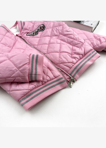 Розовая демисезонная детский демисезонный бомбер для девочки с карманами (1jac-ny-52-05251) Marakas