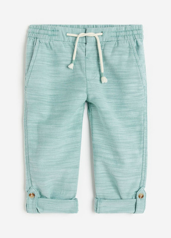 Бирюзовые повседневный летние брюки H&M
