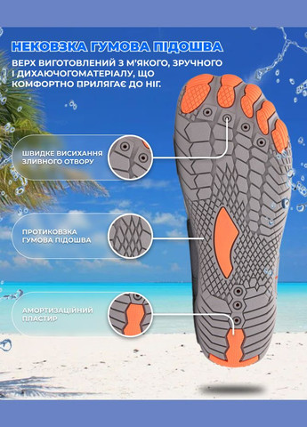 Аквашузи (Розмір 37) Крокси тапочки для моря, Стопа 22.8см.-23.4см. Унісекс взуття Коралки Crocs Style Сірі VelaSport (275335000)