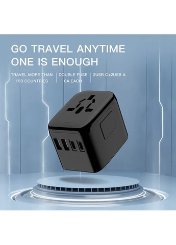 Універсальний Адаптер Для Заряджання Перехідник Адаптор Usb-a X2/usb-c X2 Travel Adapter Seli No Brand (394390059)
