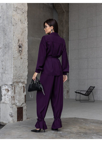 Жіночий однотонний костюм "Jade" (сорочка + брюки-палаццо) (td-2968720168029) TessDress (366090026)