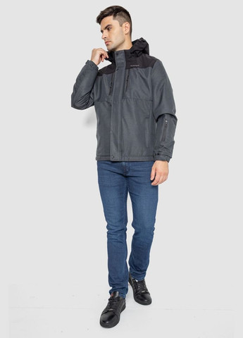 Комбинированная демисезонная куртка мужская демисезонная, цвет серо-черный, Ager