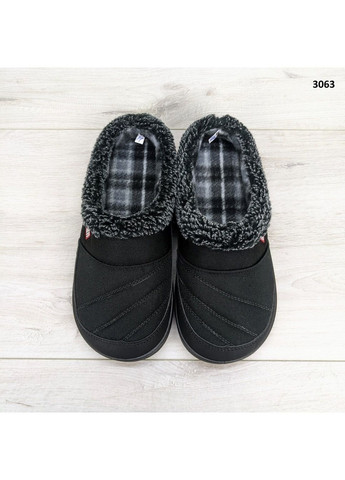 Черные тапочки чуни мужские теплые на меху Dago