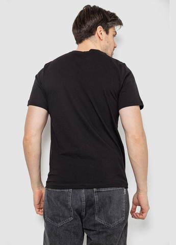 Чорна футболка чоловіча з принтом чорна розмір l (sku_241r1904) з коротким рукавом No Brand