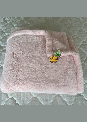 Плед-покривало двосторонній півтораспальний 165х200 пудровий Тедді 787811 Ananasko (344590230)