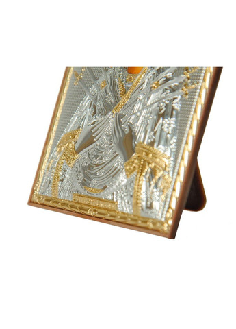 Серебряная икона Семистрельная Божья Матерь 4х5,6см арочной формы в пластиковом киоте Silver Axion (266266138)