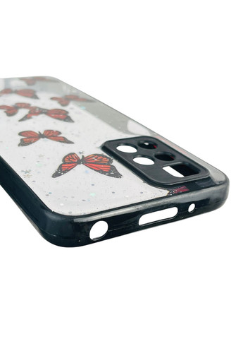 Чехол для Redmi 10 (4G) с блёстками с бабочками на сяоми редми 10 4г черный Xiaomi (366389699)