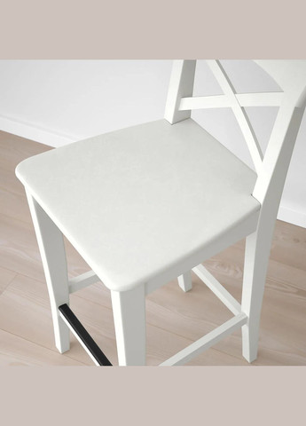 Барний стілець зі спинкою ІКЕА INGOLF 63 см (10122647) IKEA (278407130)