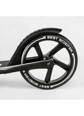 Самокат двоколісний алюмінієвий Big Wheels чорний з бронзою 14268 Best Scooter (388960075)
