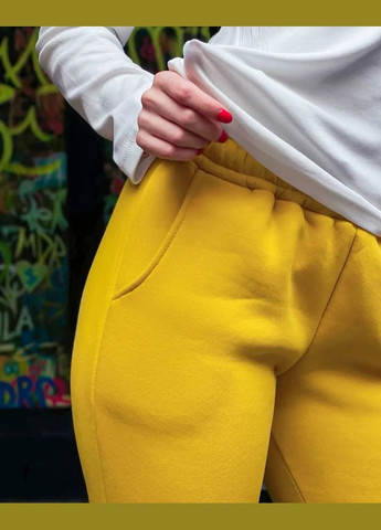 Желтые повседневный зимние брюки No Brand