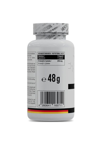 N-ацетил L-цистеин NAC, 60 капсул для защиты печени и вывода токсинов MST (322208362)