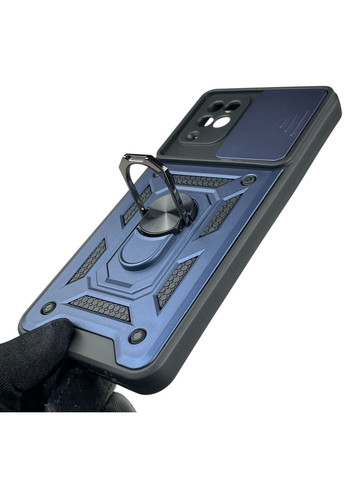 Чохол для Galaxy M12 (SM-M127) броньований з кільцем-тримачем підставкою зі шторкою на самсунг м12 темно-синій rg1 Samsung (366229941)