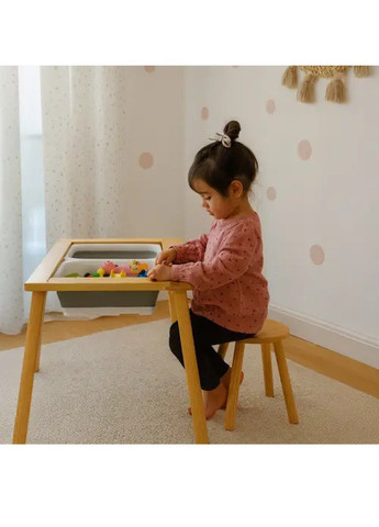 Столик кріслом двосторонньою стільницею двома знімними контейнерами дитячий дерев'яний сенсорний для піску води (482216-Prob) Unbranded (371991972)