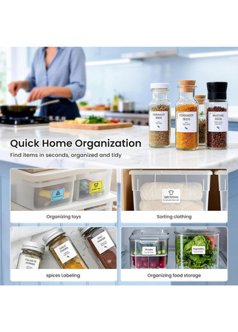 Портативний Bluetooth термопринтер для етикеток 221B, сумісний з iOS та Android чорний CLABEL Amazon (371363979)