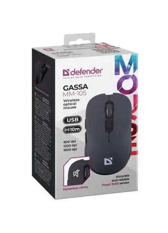 Миша Gassa MM-105 Вlack (52105) Defender (374118629)