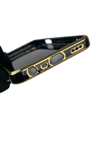 Чохол для A16 глянцевий із захистом камери із золотою окантовкою на оппо а16 чорний gs1 Oppo (366234540)
