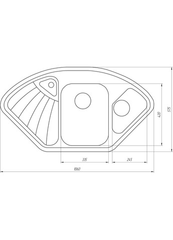 Гранітна мийка AVERNO металік 1060x575ммА0003 Globus (300168447)