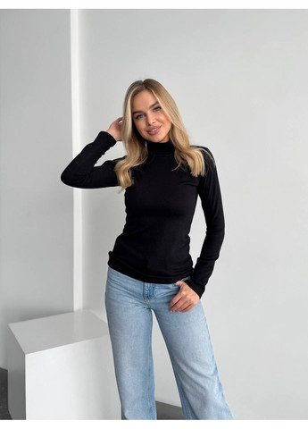 Чорний демісезонний жіночий теплий гольф чорного кольору 35577 Fashion