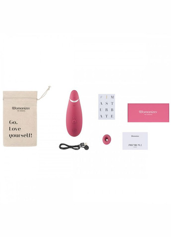 Бесконтактный вакуумный клиторальный стимулятор Premium 2 малиновый Womanizer (331171519)