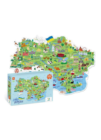 300267 Пазл «Карта України» 100 елементів DoDo Toys (364890015)