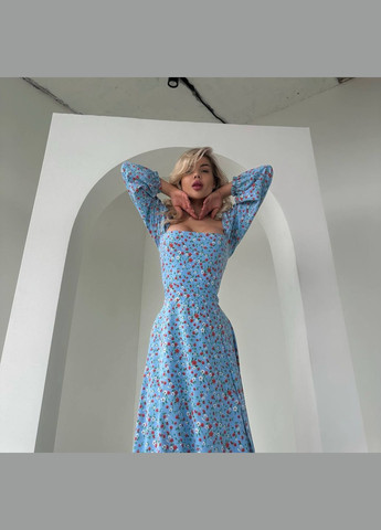 Блакитна жіноча сукня із софту колір блакитний р.42/44 451180 New Trend