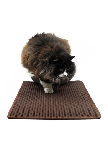 Коврик под кошачий туалет коричневый 67х60х1 см 7158 EvaLine (276774287)