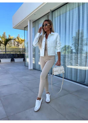 Белый женский женский стильный пиджак Україна однотонный - всесезон