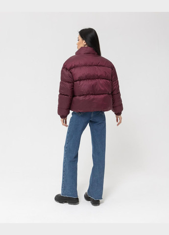 Бордова демісезонна стильний короткий пуховик на теплу зиму-весну-осінь Vakko