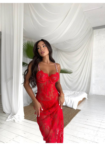 Пеньюар мереживний + трусики довгий No Brand (360405153)