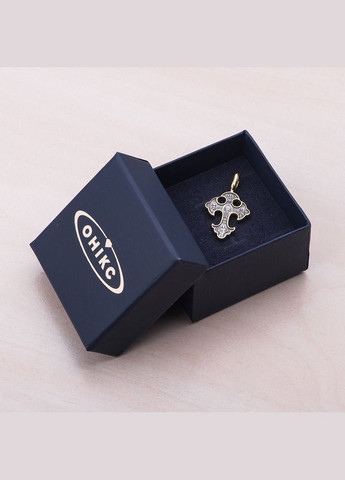 Срібний православний хрестик з позолотою Спас Нерукотворний. Прп. Петро і Февронія Муромське. Свт. Микола Мирлікійський 131390 Oniks (264023627)